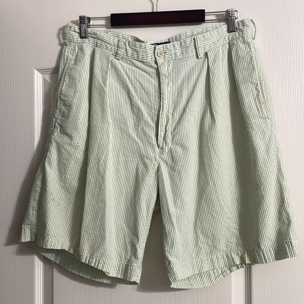 Men’s Green Seersucker Shorts - Polo Ralph Lauren Size 36